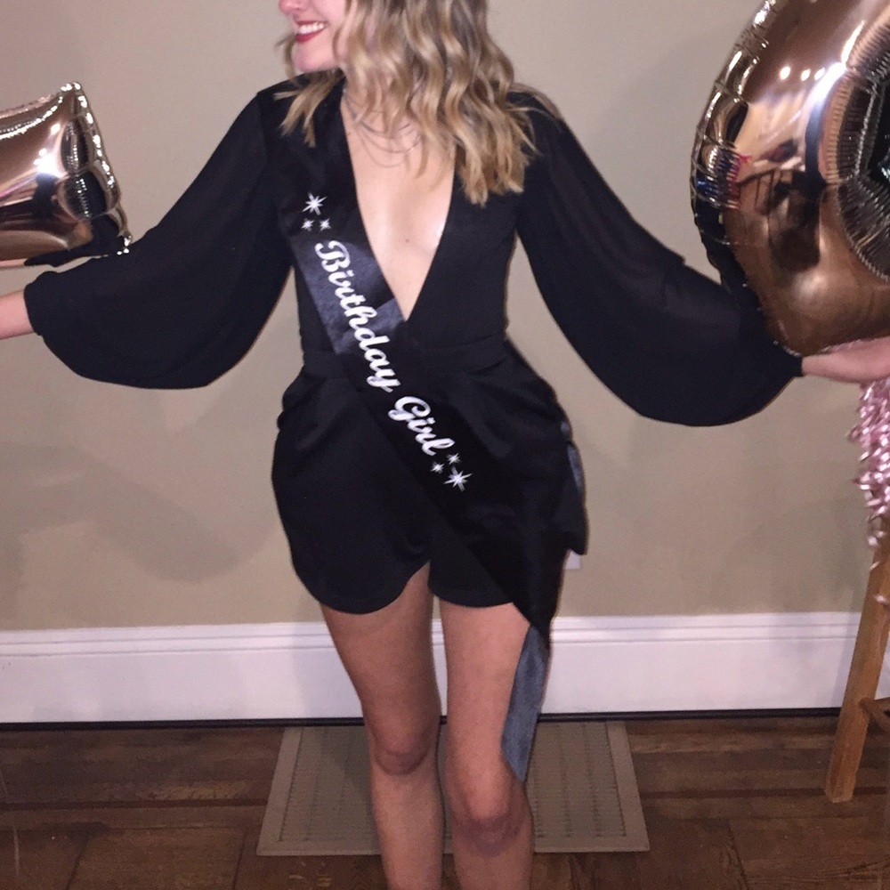 Selfie Leslie Black Mesh Romper - Picture 6 of 6
